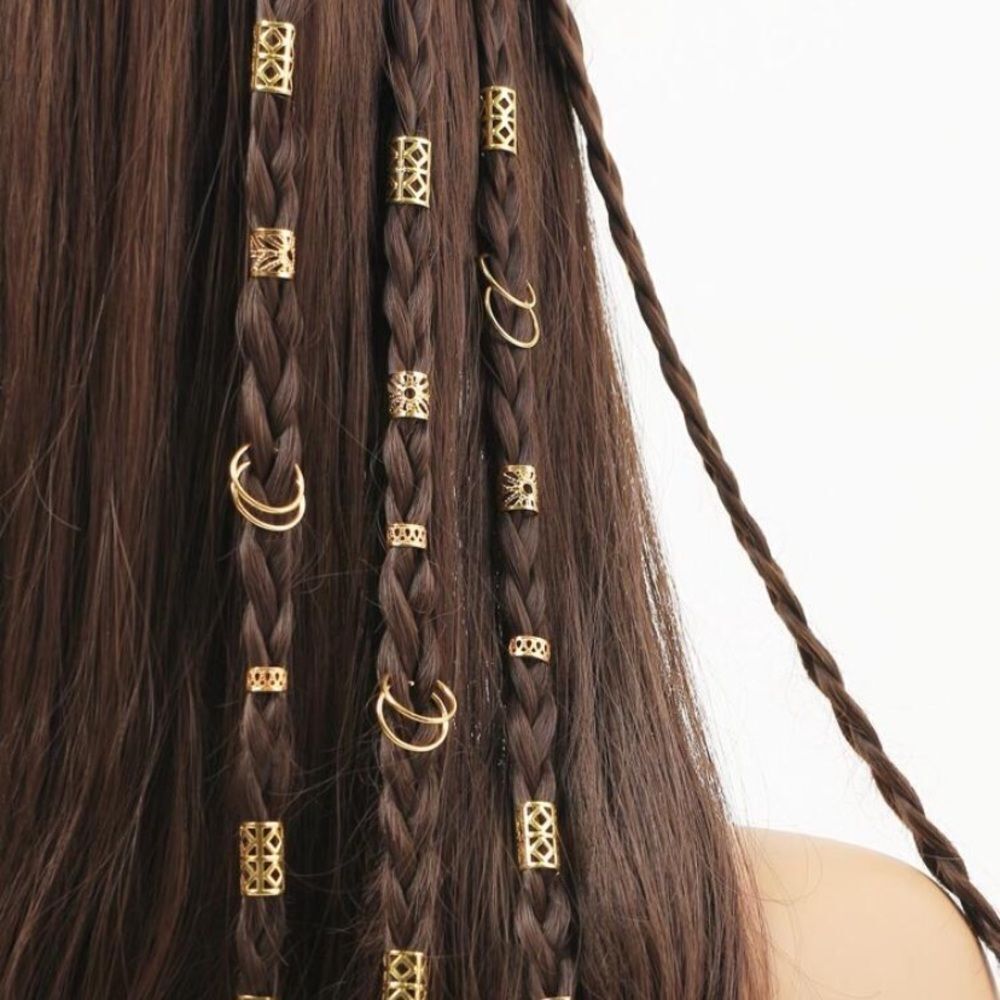 3for$20 —-80pcs Mixed Golden Dreadlocks Set,  Braided Hair Clips